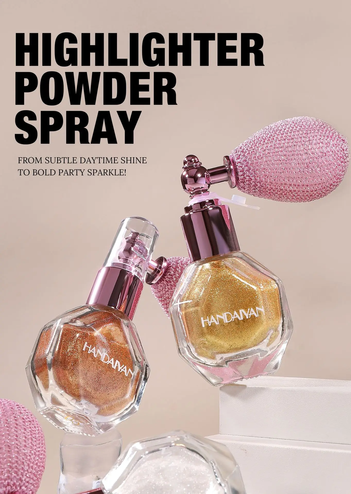 5 Color Shimmer Powder Spray For Body Face Hair Makeup Glitter Highlighter Brightening Sparkle Party Cosmetics