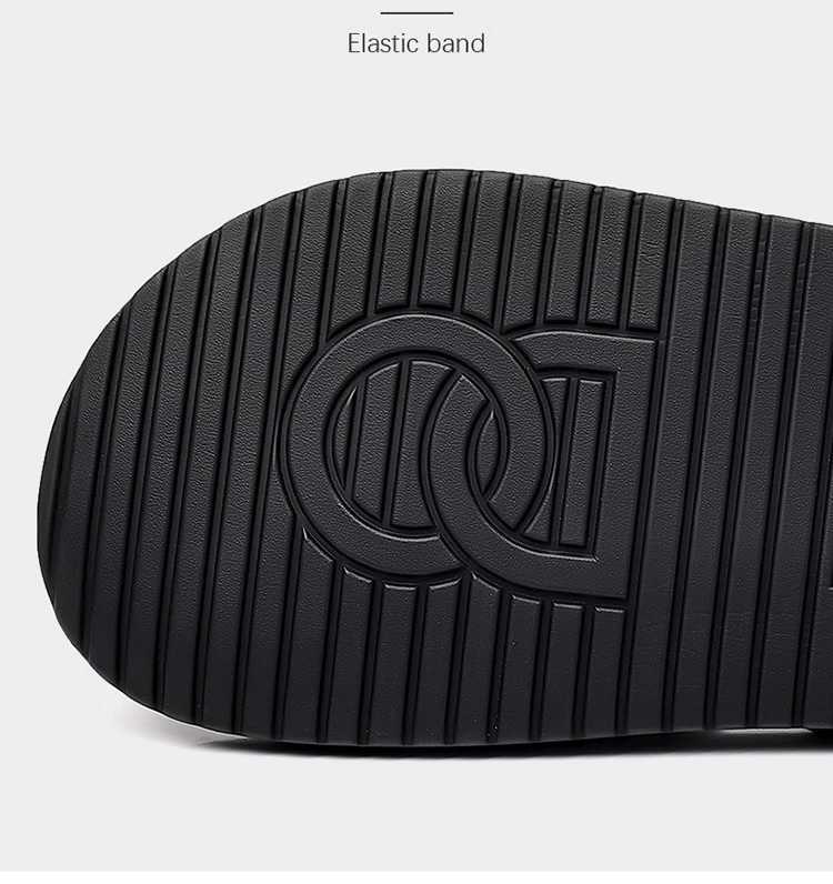 Summer New Fashion Outside Wear Slippers for Men Business Casual Black Leisure Genuine Leather Beach Shoes Slippers Man