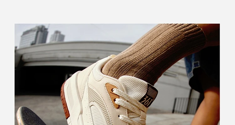 361 Degree NEW Men Skateboard Shoes Casual Splash Proof Leisure Non-Slip Wear-Resistant Soft Elastic Male Sneakers 672536608