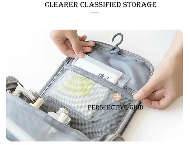 Waterproof Men Hanging Cosmetic Bag Travel Organizer Makeup Bag for Women Necessaries Make Up Case Wet Dry Wash Toiletry Bag