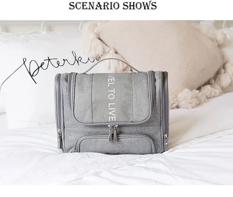 Waterproof Men Hanging Cosmetic Bag Travel Organizer Makeup Bag for Women Necessaries Make Up Case Wet Dry Wash Toiletry Bag