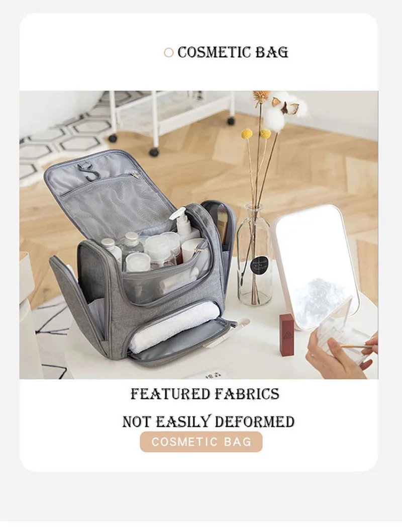 Waterproof Men Hanging Cosmetic Bag Travel Organizer Makeup Bag for Women Necessaries Make Up Case Wet Dry Wash Toiletry Bag