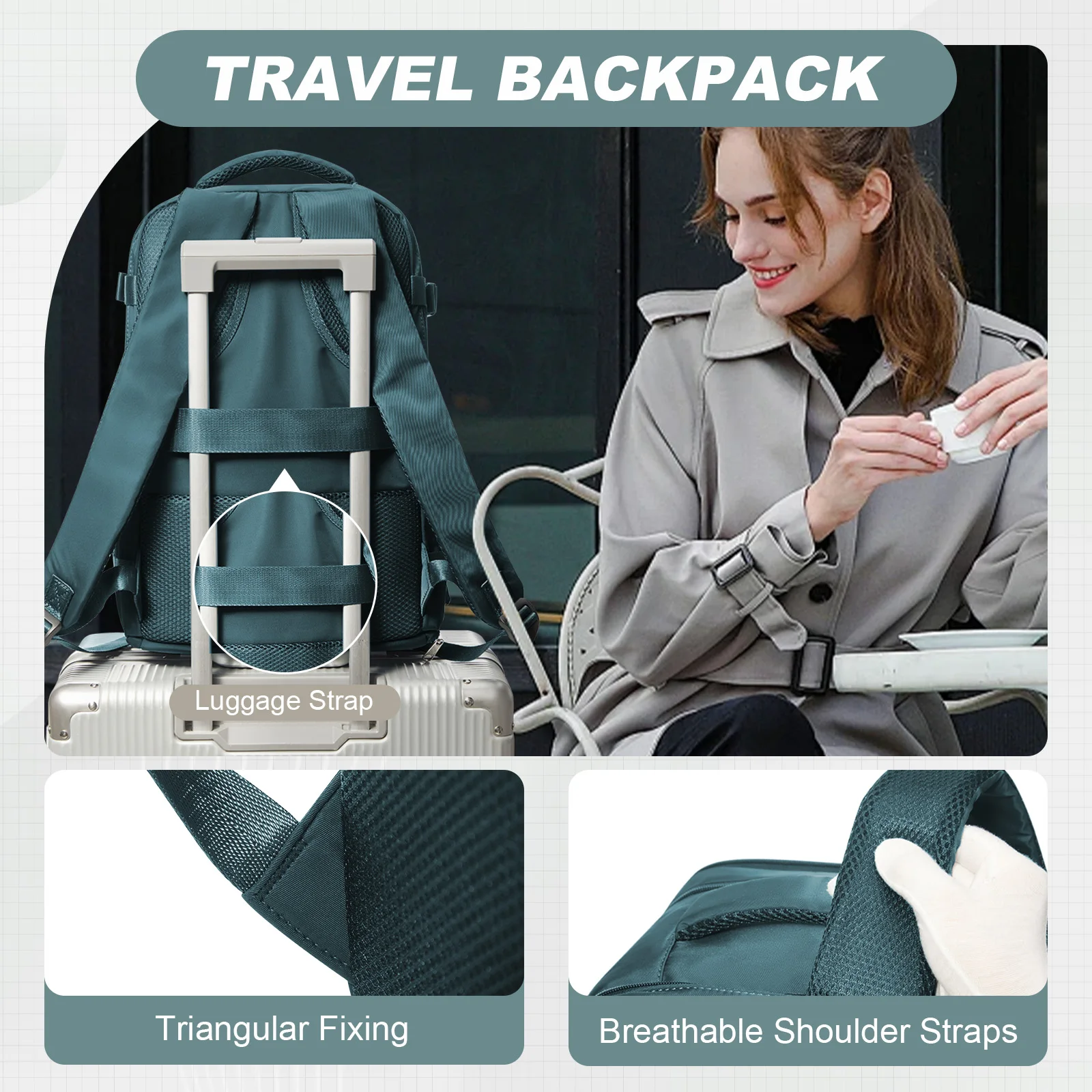 Easyjet Cabin Bag 45x36x20 Backpack, 40x20x25 Ryanair Carry-Ons, Women/Men Aeroplane Travel Backpack, Cabin Size Laptop Backpack