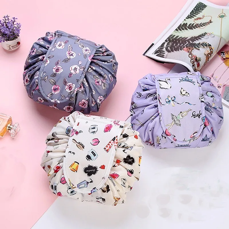 Women Travel Magic Pouch Drawstring Cosmetic Bag Organizer Lazy Make Up Cases Storage Bag Kit Box Tools Toiletry Beauty Case