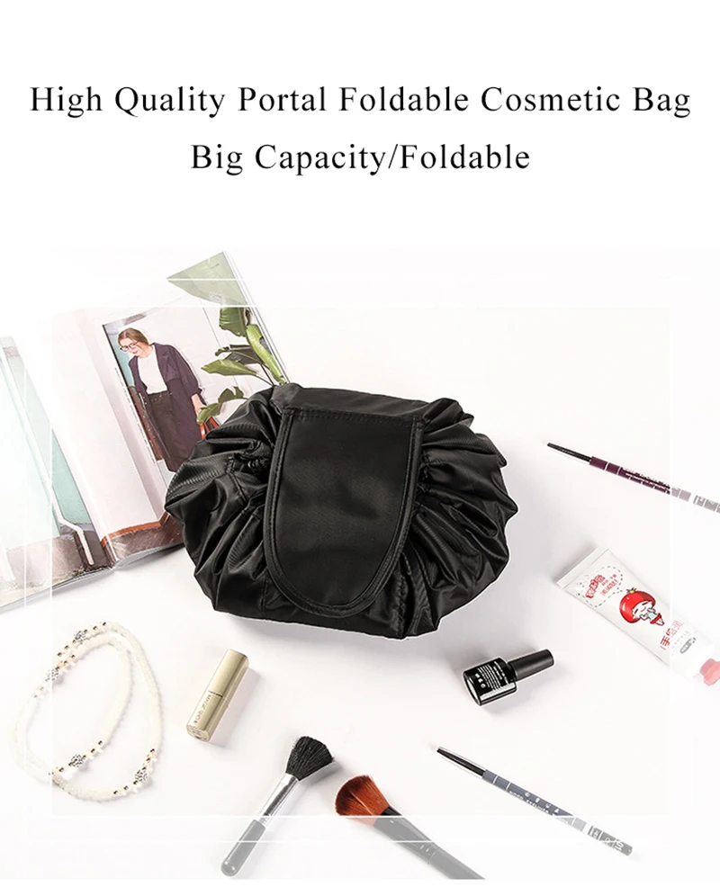 Women Travel Magic Pouch Drawstring Cosmetic Bag Organizer Lazy Make Up Cases Storage Bag Kit Box Tools Toiletry Beauty Case