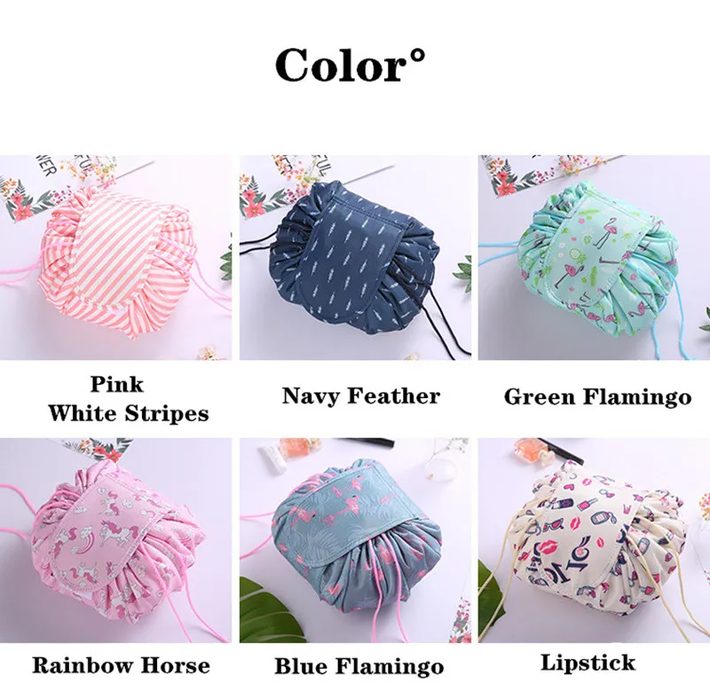 Women Travel Magic Pouch Drawstring Cosmetic Bag Organizer Lazy Make Up Cases Storage Bag Kit Box Tools Toiletry Beauty Case