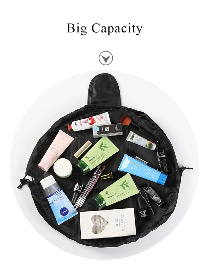 Women Travel Magic Pouch Drawstring Cosmetic Bag Organizer Lazy Make Up Cases Storage Bag Kit Box Tools Toiletry Beauty Case