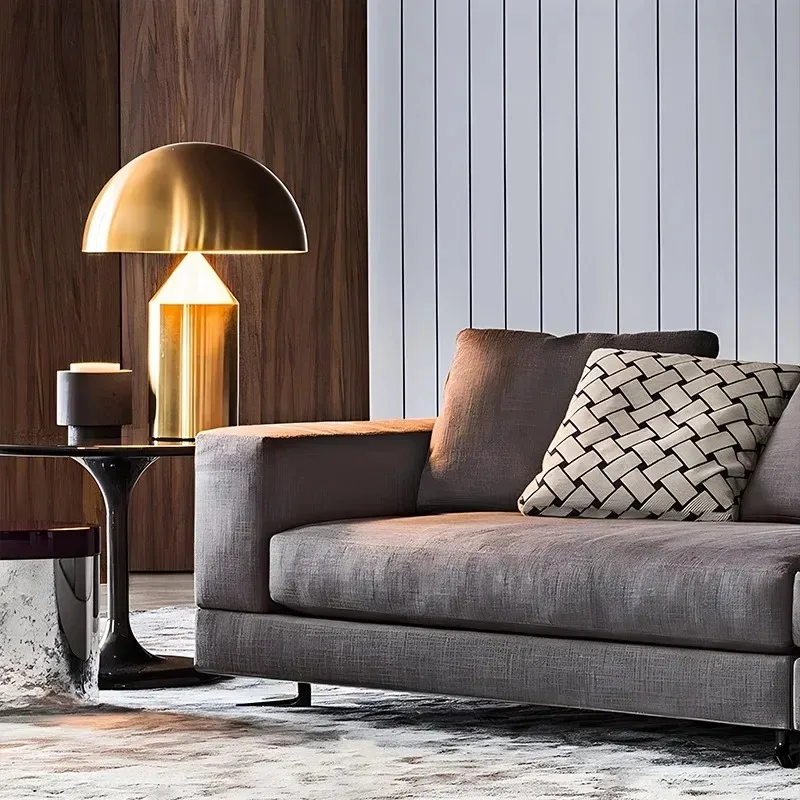 Nordic Luxury Mushroom Floor Lamp Italian Design Metal LED Eye Protection Standing Light for Bedroom Living Room High End Decor