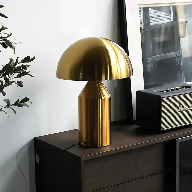 Nordic Luxury Mushroom Floor Lamp Italian Design Metal LED Eye Protection Standing Light for Bedroom Living Room High End Decor