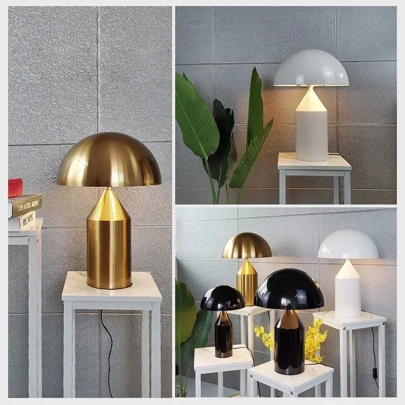 Nordic Luxury Mushroom Floor Lamp Italian Design Metal LED Eye Protection Standing Light for Bedroom Living Room High End Decor