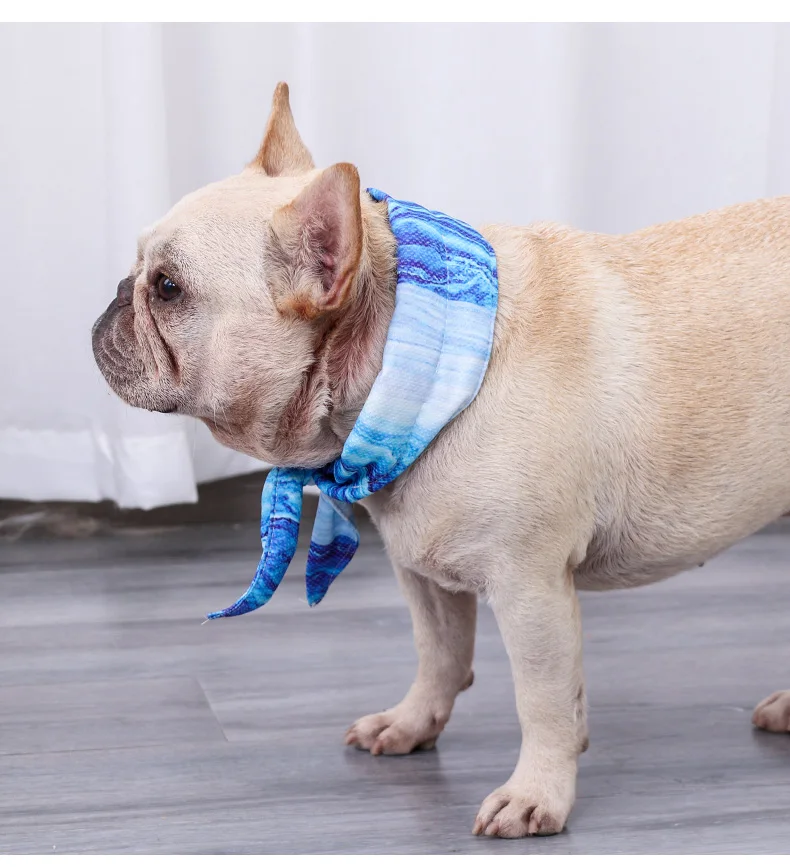 Dogs Ice Cool Neck Bandana Instant Cooling Pet Breathable Scarf Summer Ice Cooling Scarf Collar Prevent Heatstroke Pet Supplies