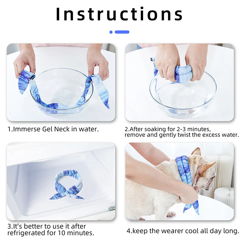 Dogs Ice Cool Neck Bandana Instant Cooling Pet Breathable Scarf Summer Ice Cooling Scarf Collar Prevent Heatstroke Pet Supplies