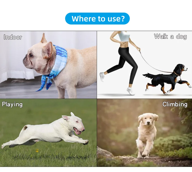 Dogs Ice Cool Neck Bandana Instant Cooling Pet Breathable Scarf Summer Ice Cooling Scarf Collar Prevent Heatstroke Pet Supplies