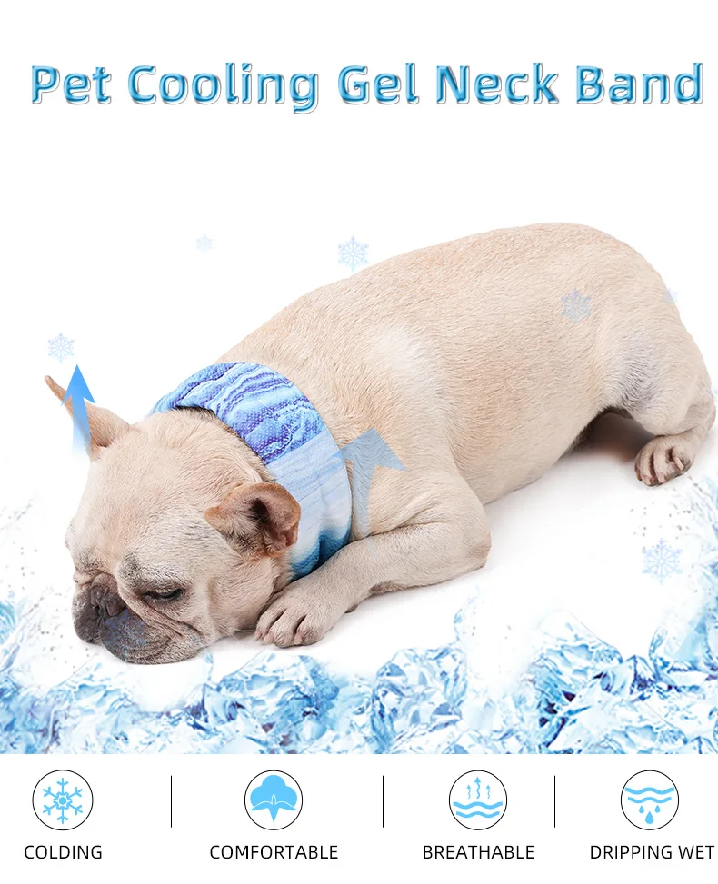 Dogs Ice Cool Neck Bandana Instant Cooling Pet Breathable Scarf Summer Ice Cooling Scarf Collar Prevent Heatstroke Pet Supplies