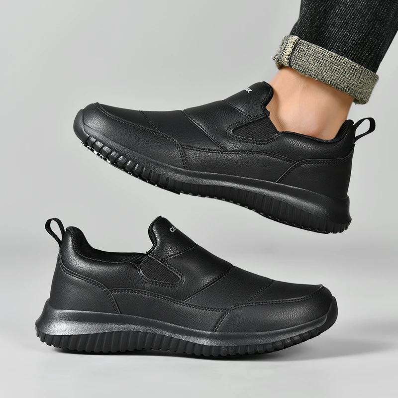 Hotel Chef Shoes Four Seasons Non-Slip Waterproof Oil-Proof Kitchen Work Shoes Light Breathable Outdoor Men's Walking Sneakers