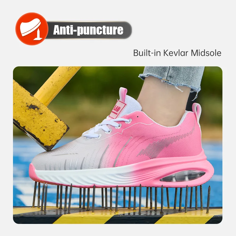 LEIANDUN Women's Safety Shoes, Ultra Light Cushioning Soft Sole Breathable Work Shoes, Anti Smashing And Anti Piercing