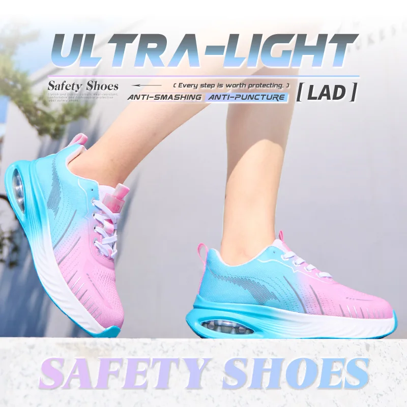 LEIANDUN Women's Safety Shoes, Ultra Light Cushioning Soft Sole Breathable Work Shoes, Anti Smashing And Anti Piercing