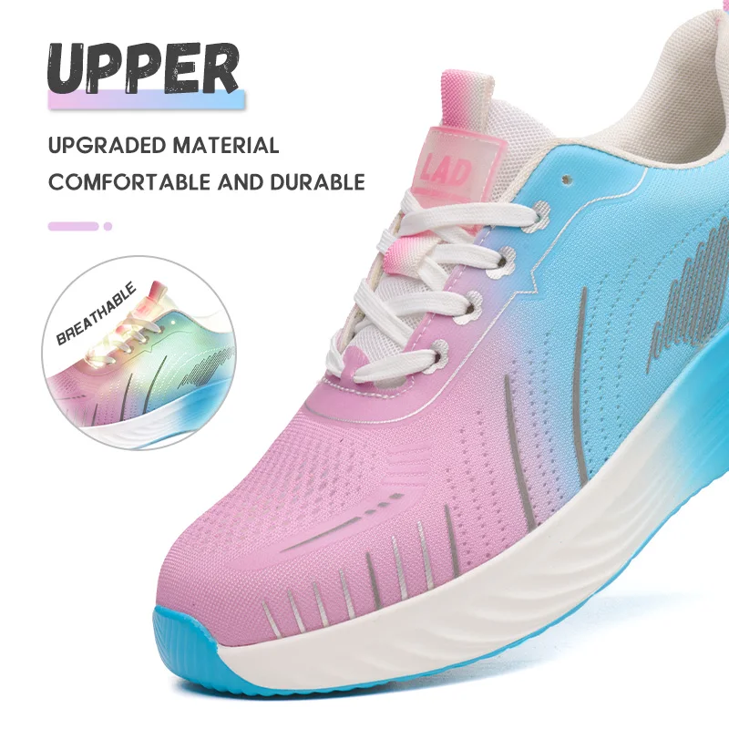 LEIANDUN Women's Safety Shoes, Ultra Light Cushioning Soft Sole Breathable Work Shoes, Anti Smashing And Anti Piercing