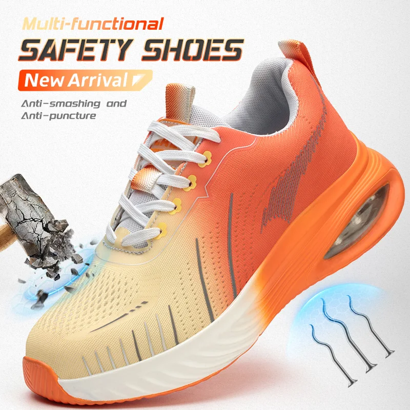 LEIANDUN Women's Safety Shoes, Ultra Light Cushioning Soft Sole Breathable Work Shoes, Anti Smashing And Anti Piercing