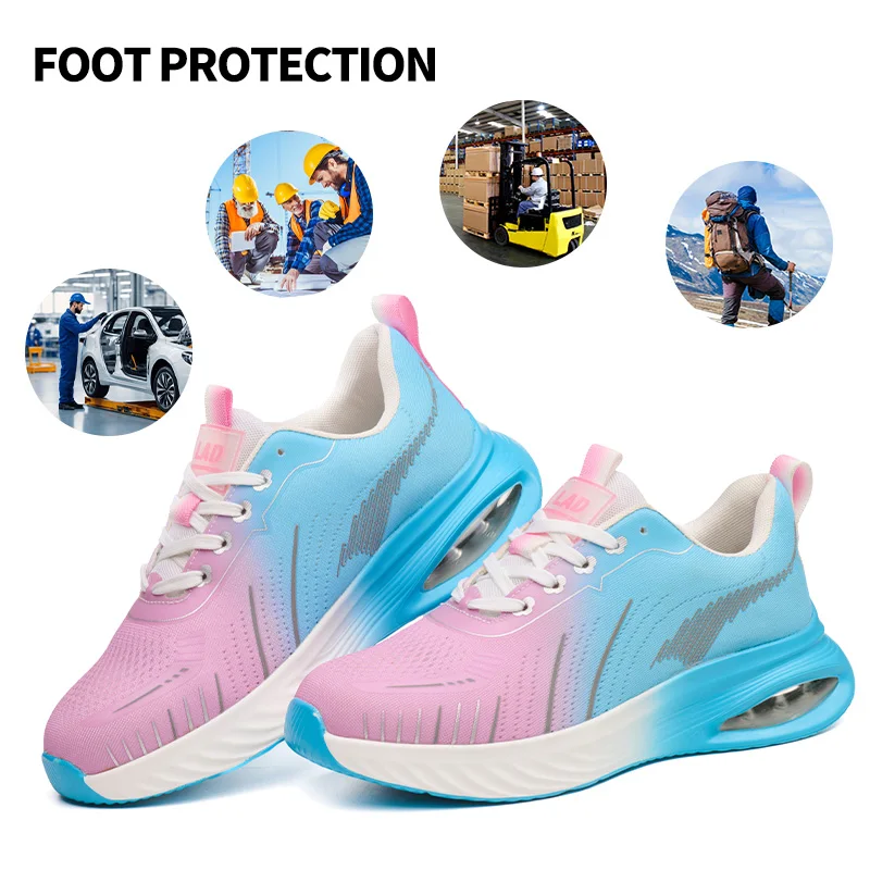 LEIANDUN Women's Safety Shoes, Ultra Light Cushioning Soft Sole Breathable Work Shoes, Anti Smashing And Anti Piercing