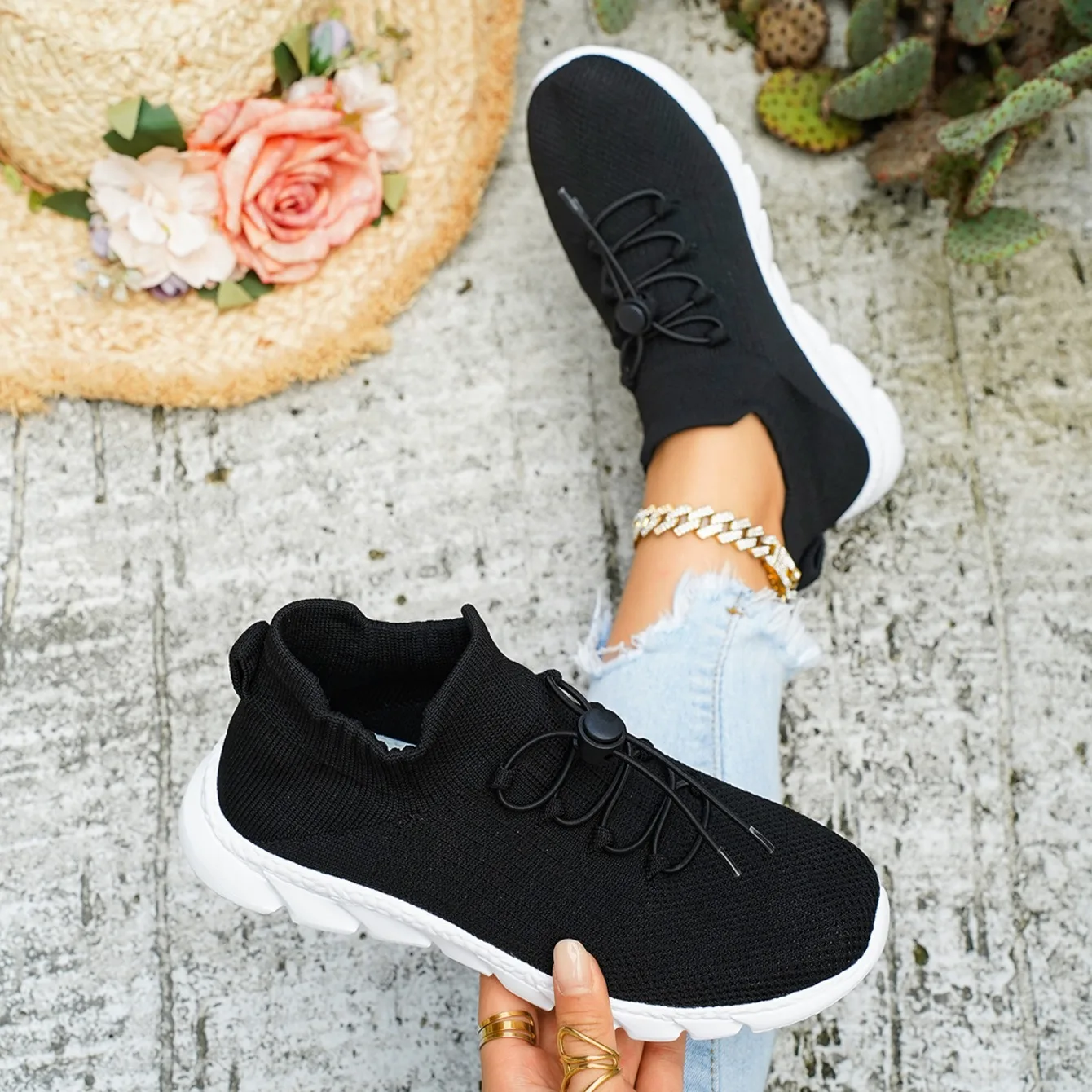 2026 New Knitted Mesh Women's Sneakers Casual Breathable Loafers Fashion Simple Style Lightweight Women Shoes Zapatos Para Mujer