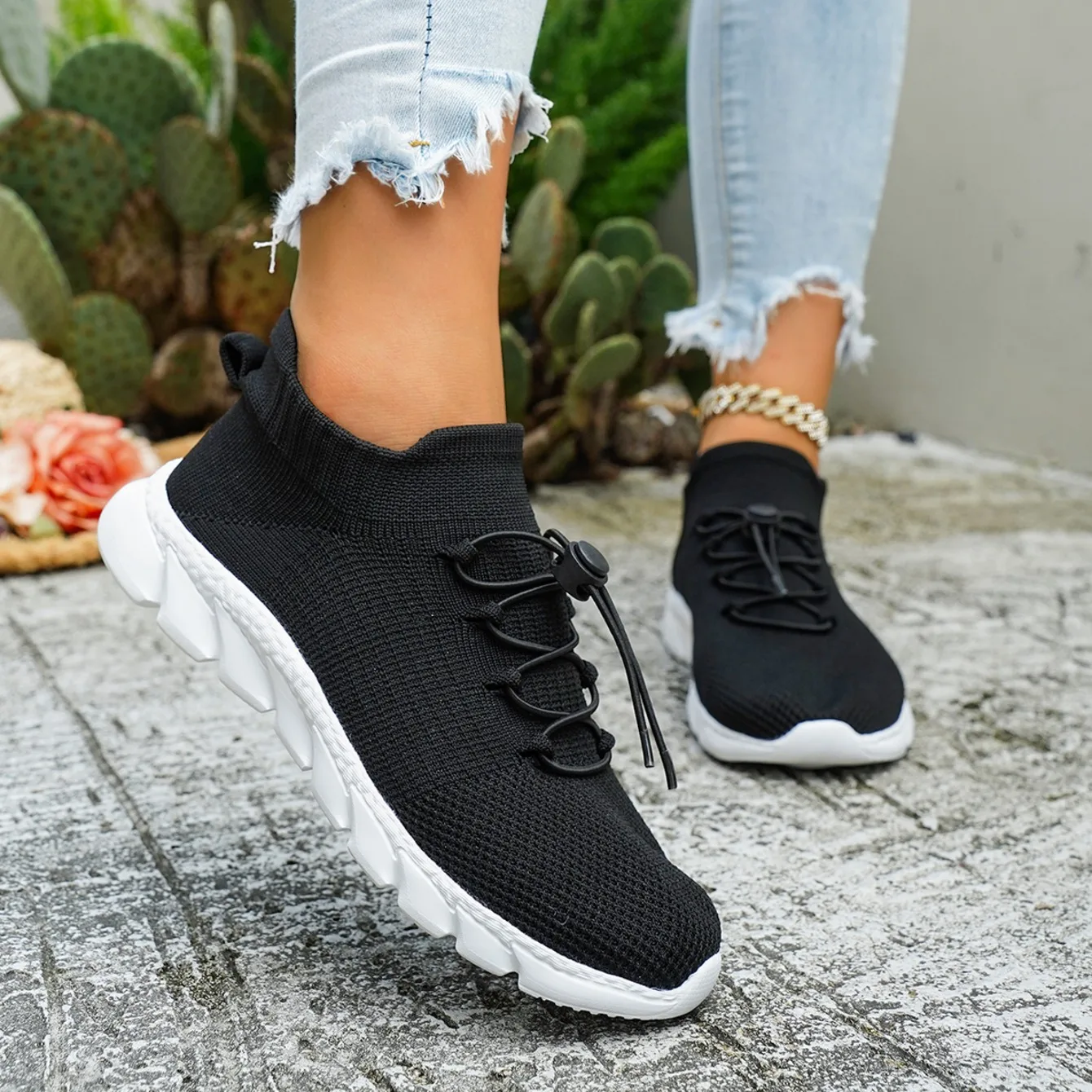 2026 New Knitted Mesh Women's Sneakers Casual Breathable Loafers Fashion Simple Style Lightweight Women Shoes Zapatos Para Mujer