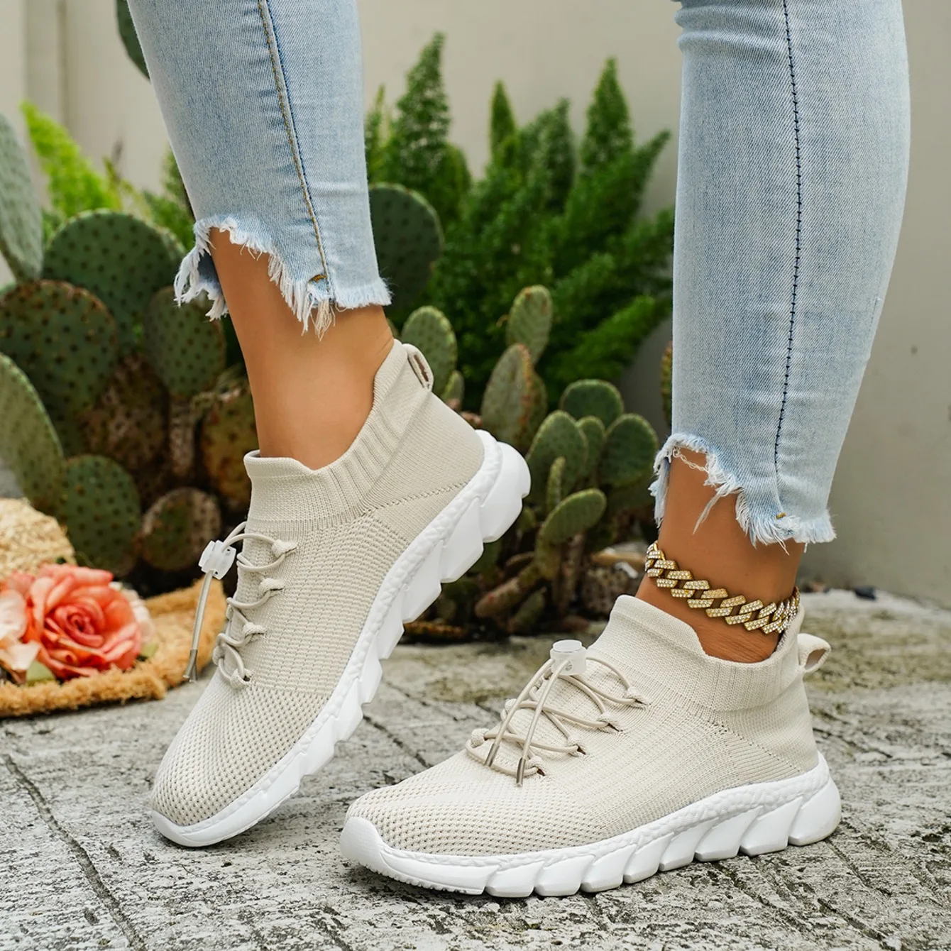 2026 New Knitted Mesh Women's Sneakers Casual Breathable Loafers Fashion Simple Style Lightweight Women Shoes Zapatos Para Mujer