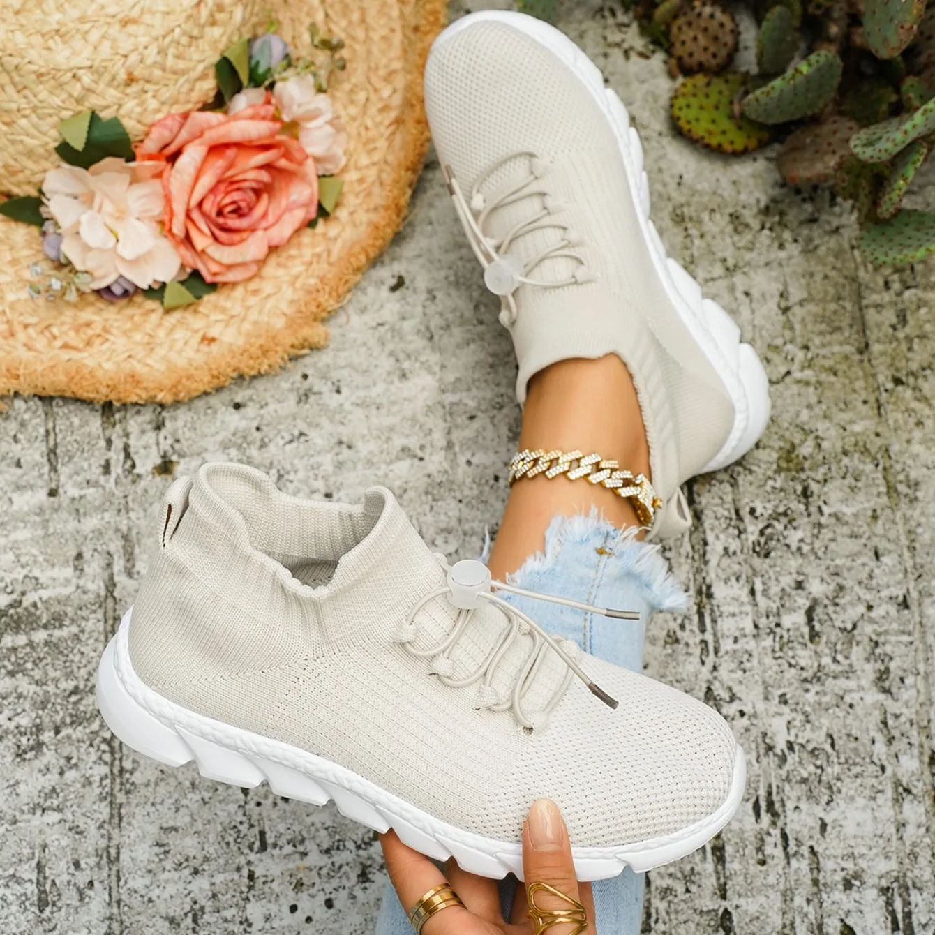 2026 New Knitted Mesh Women's Sneakers Casual Breathable Loafers Fashion Simple Style Lightweight Women Shoes Zapatos Para Mujer