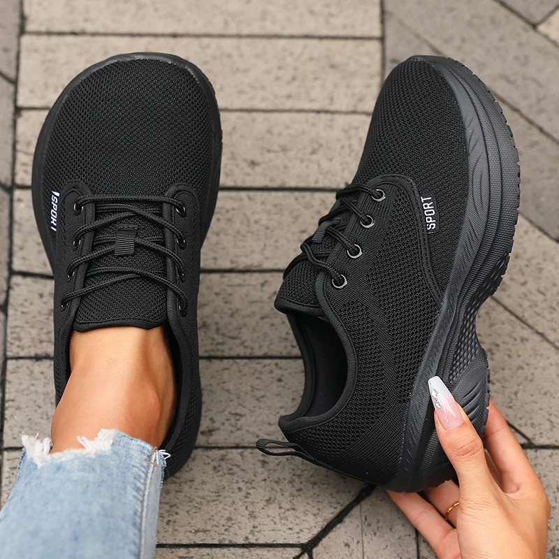 Platform Women Running Shoes Breathable Comfortable Outdoor Camping Running Shoes Minimalist Wide Last Soft Sole Tennis Sneakers
