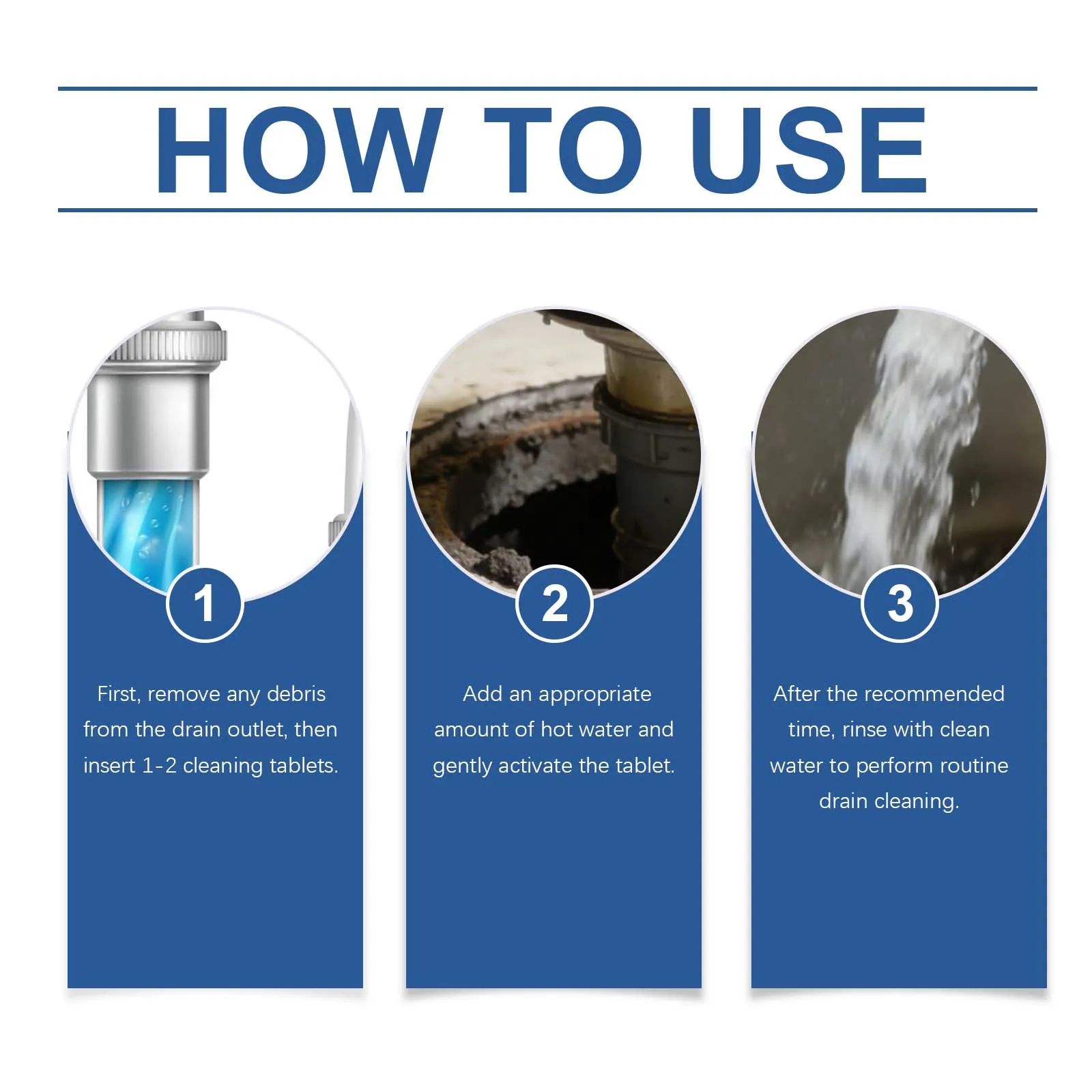 Pipeline Dredging Cleaner Removing Oil Stains Clearing Hair Blockages Eliminating Odors Bathroom Drainage Pipe Cleaning Tablets
