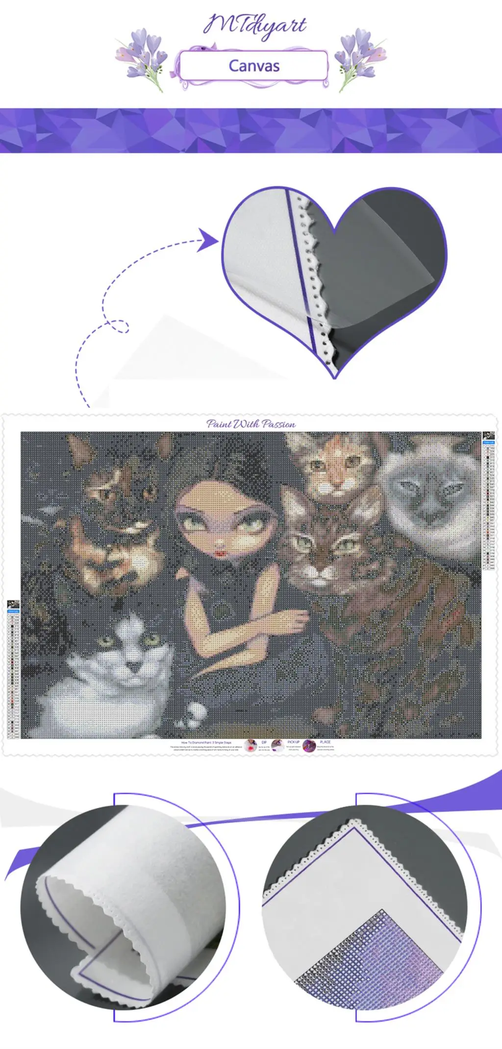 Resin Photo Custom Diamond Painting Print Colored Canvas Borders Symbol Stickers FD AB Crystal Full Drill 5D DIY Private Decor