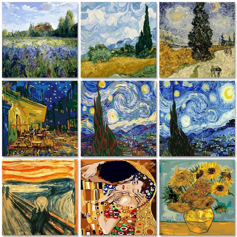 GATYZTORY Van Gogh Oil Painting By Numbers Scenery 60x75cm Paint By Numbers On Canvas Landscape Frameless Home Decor