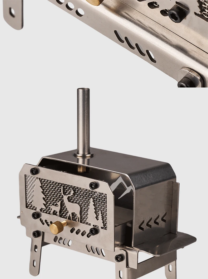WELLHIKE Mini Woodstove Outdoor Camping Travel Camping Incense Burner Portable Folding Stove Tabletop Crafts Elk Candle Burner