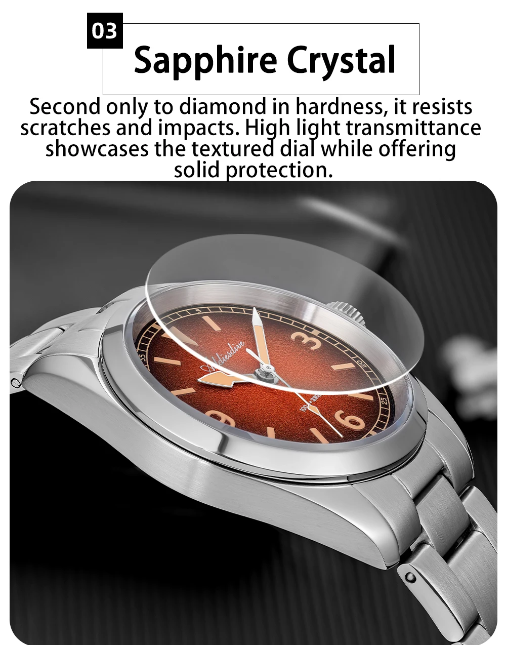 ADDIESDIV New Retro Men's Quartz Watch Sapphire Glass Japanese Movement 100m Waterproof Stainless Steel Night Light Watch AD2554