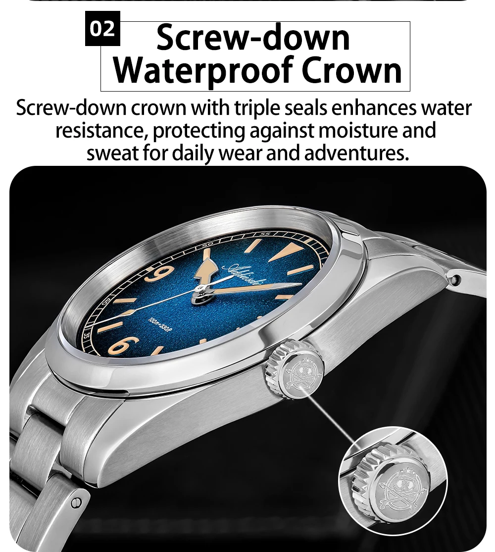 ADDIESDIV New Retro Men's Quartz Watch Sapphire Glass Japanese Movement 100m Waterproof Stainless Steel Night Light Watch AD2554