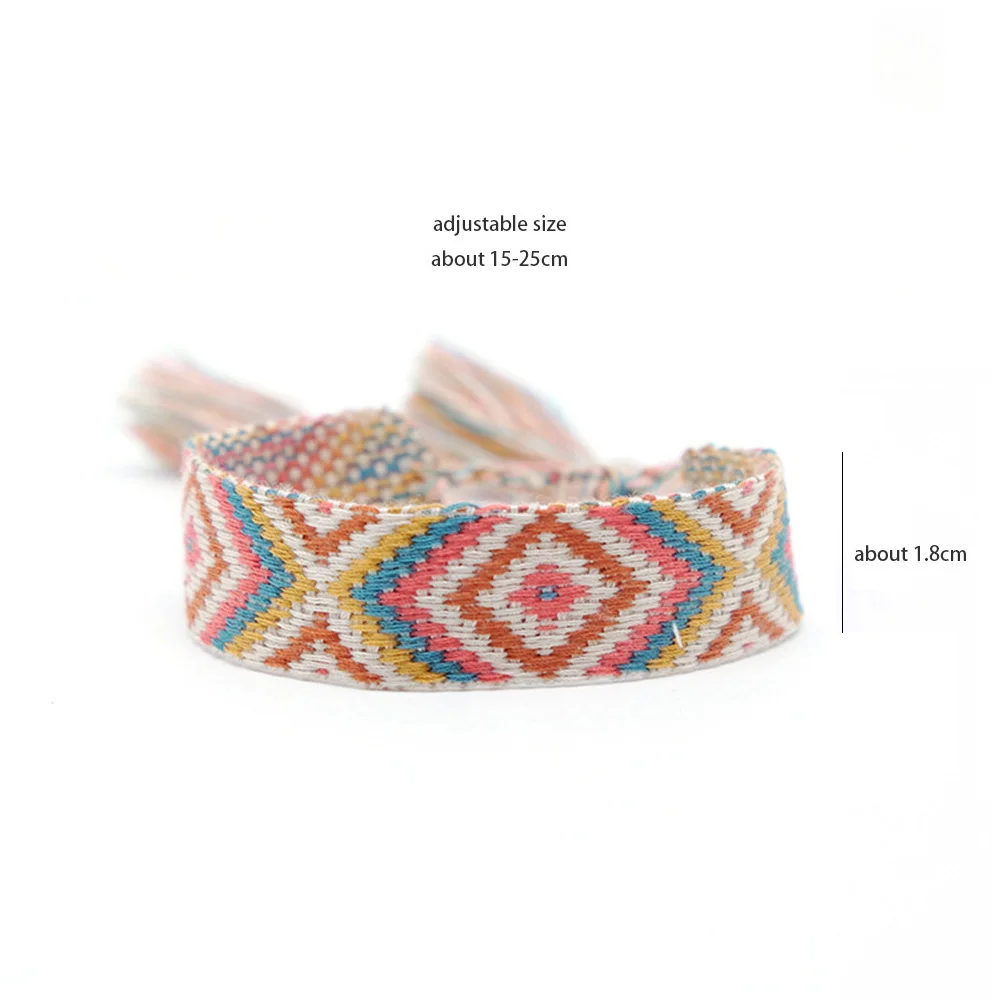 Weave Bracelet Friendship Bohemian Vintage Cotton Rope String Nepal Yoga Ethnic Rainbow Boho Woven Braided Bracelets