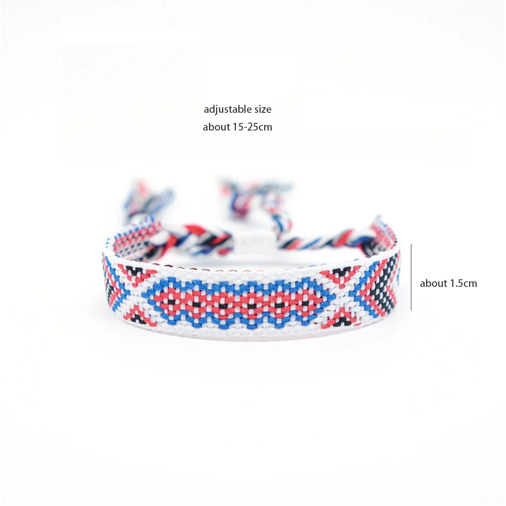 Weave Bracelet Friendship Bohemian Vintage Cotton Rope String Nepal Yoga Ethnic Rainbow Boho Woven Braided Bracelets