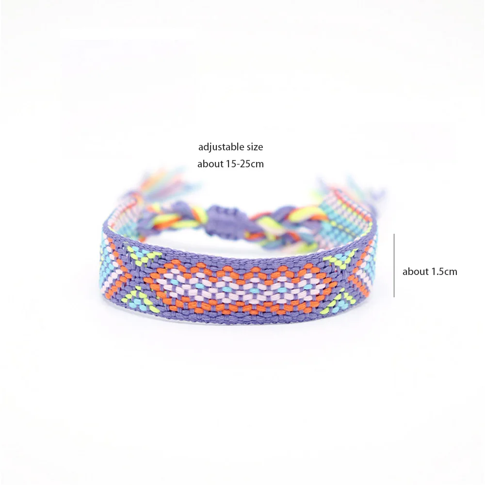 Weave Bracelet Friendship Bohemian Vintage Cotton Rope String Nepal Yoga Ethnic Rainbow Boho Woven Braided Bracelets