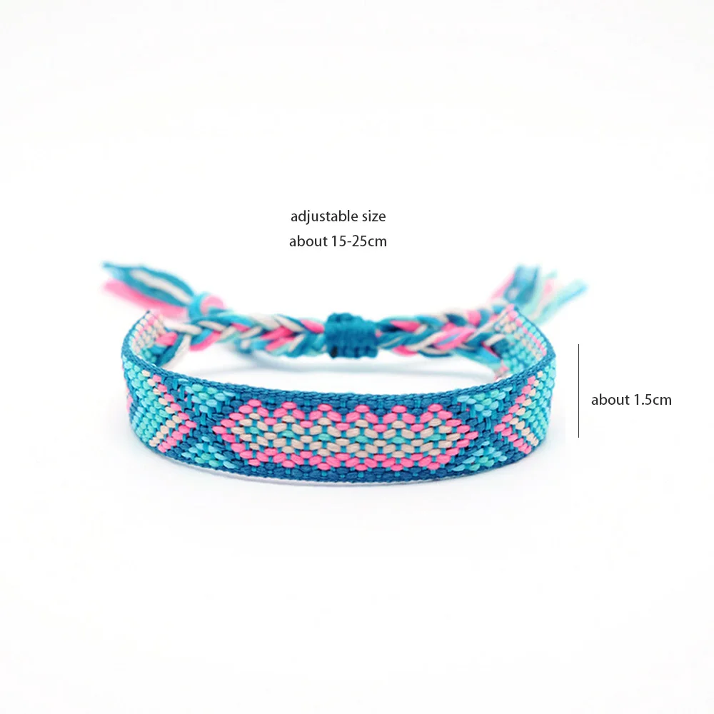 Weave Bracelet Friendship Bohemian Vintage Cotton Rope String Nepal Yoga Ethnic Rainbow Boho Woven Braided Bracelets