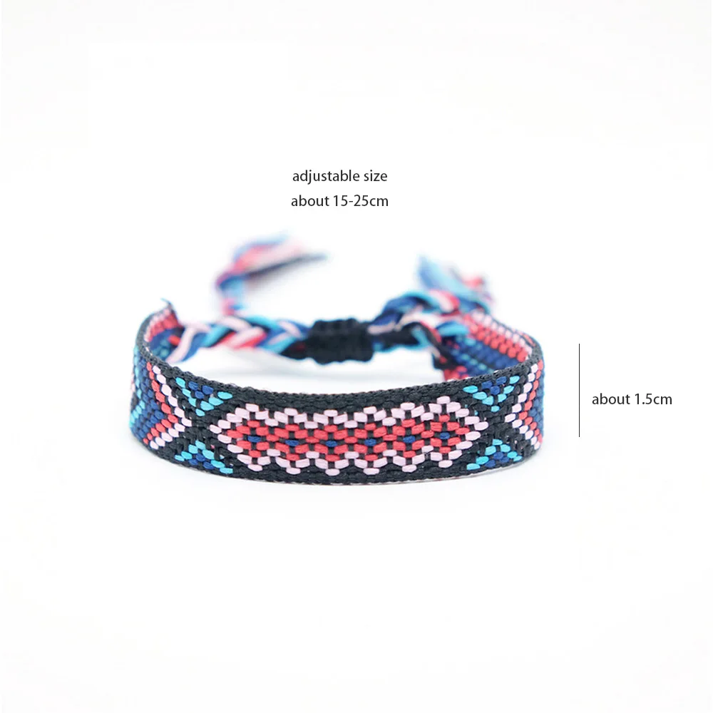 Weave Bracelet Friendship Bohemian Vintage Cotton Rope String Nepal Yoga Ethnic Rainbow Boho Woven Braided Bracelets