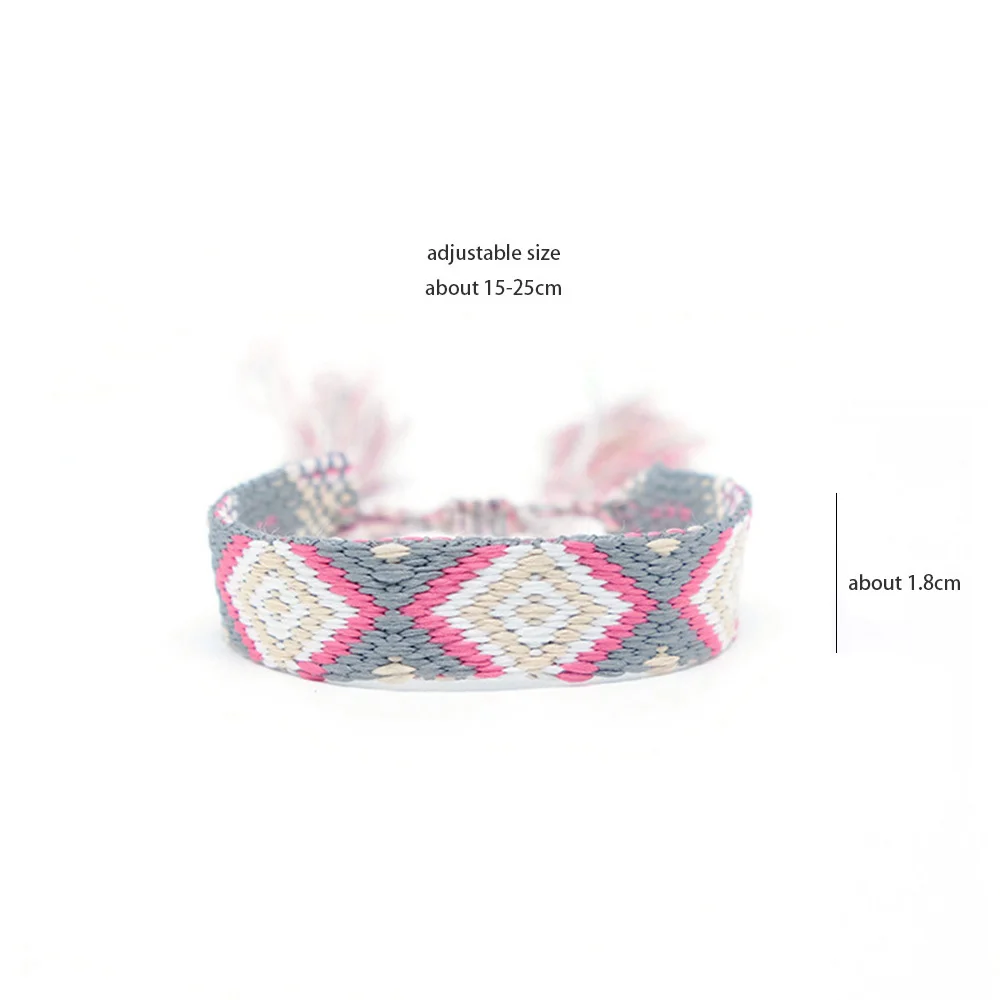 Weave Bracelet Friendship Bohemian Vintage Cotton Rope String Nepal Yoga Ethnic Rainbow Boho Woven Braided Bracelets
