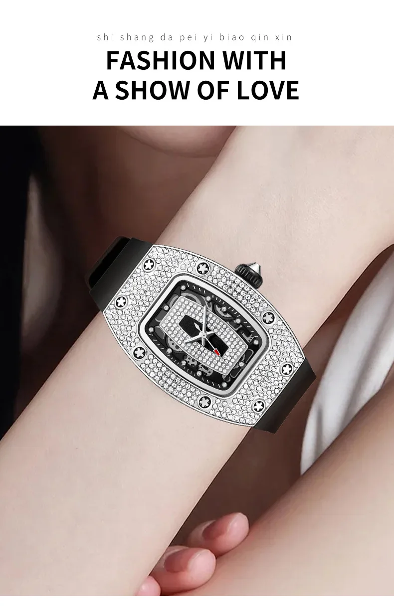 New Fashion Luxury Tonneau Watches For Woman Crystal Silicone Jelly Quartz Watch Students Gifts Reloj Mujer Ladies Wristwatches