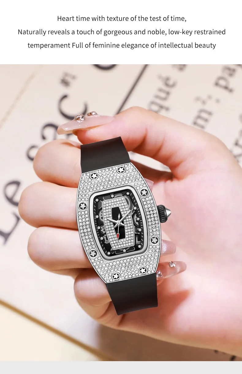 New Fashion Luxury Tonneau Watches For Woman Crystal Silicone Jelly Quartz Watch Students Gifts Reloj Mujer Ladies Wristwatches
