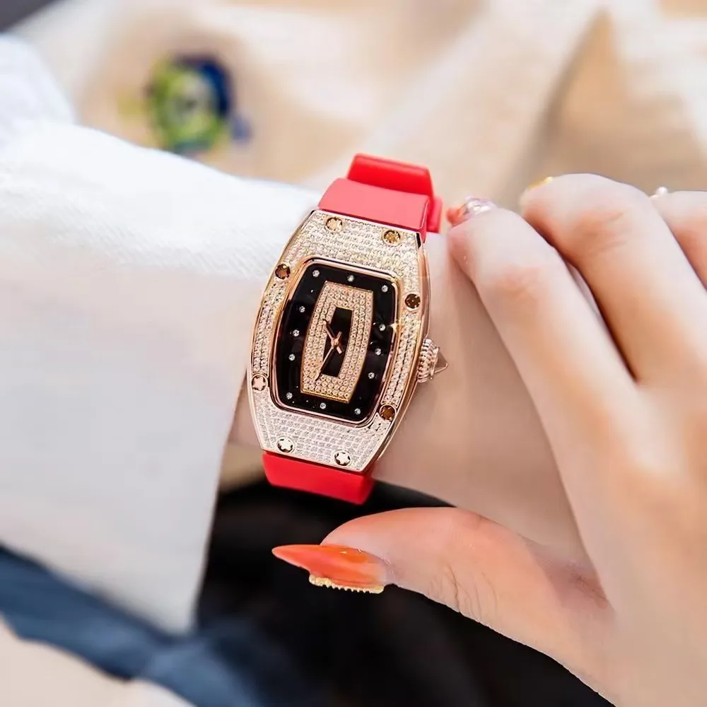 New Fashion Luxury Tonneau Watches For Woman Crystal Silicone Jelly Quartz Watch Students Gifts Reloj Mujer Ladies Wristwatches