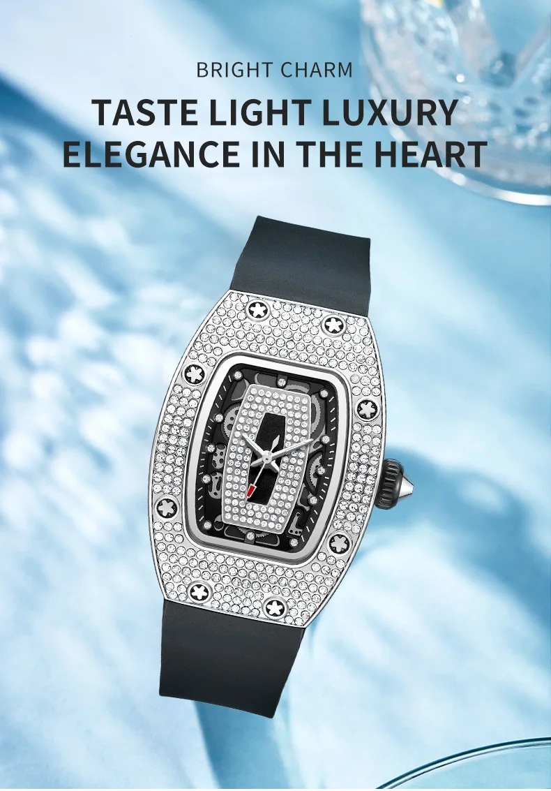 New Fashion Luxury Tonneau Watches For Woman Crystal Silicone Jelly Quartz Watch Students Gifts Reloj Mujer Ladies Wristwatches