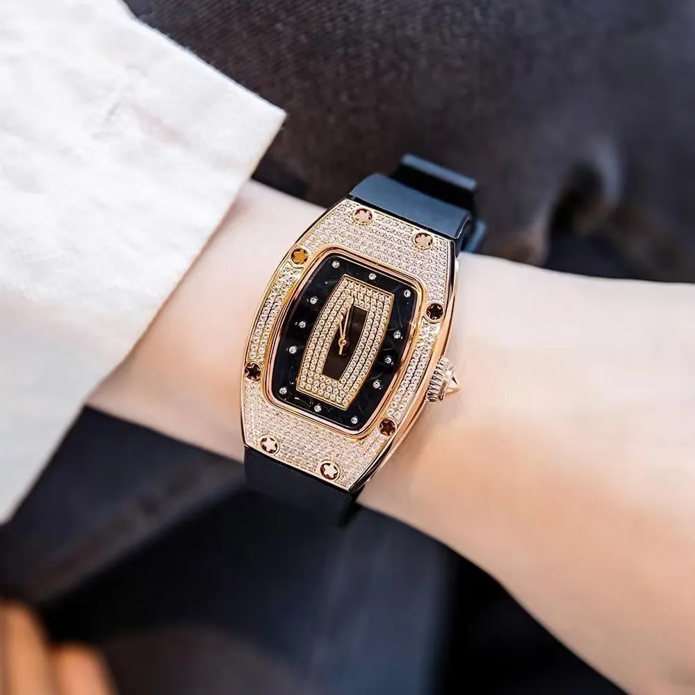 New Fashion Luxury Tonneau Watches For Woman Crystal Silicone Jelly Quartz Watch Students Gifts Reloj Mujer Ladies Wristwatches