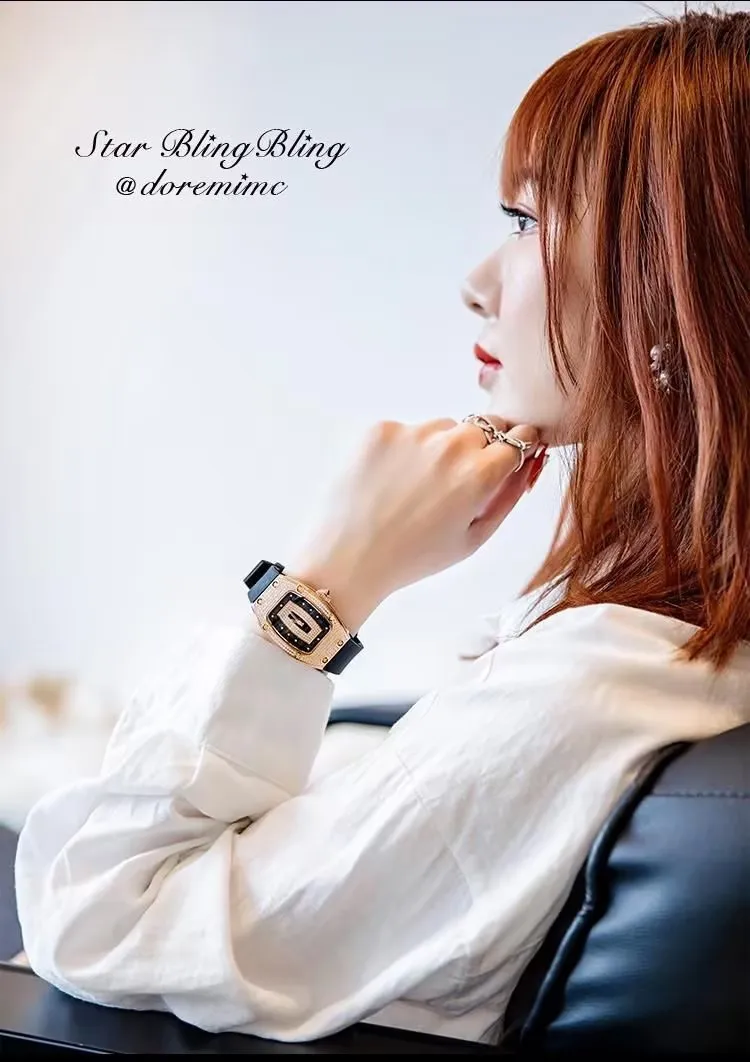 New Fashion Luxury Tonneau Watches For Woman Crystal Silicone Jelly Quartz Watch Students Gifts Reloj Mujer Ladies Wristwatches