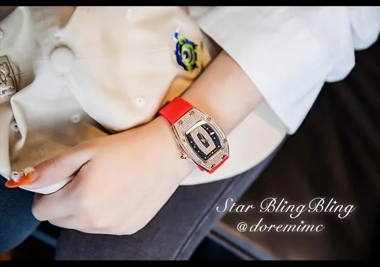 New Fashion Luxury Tonneau Watches For Woman Crystal Silicone Jelly Quartz Watch Students Gifts Reloj Mujer Ladies Wristwatches