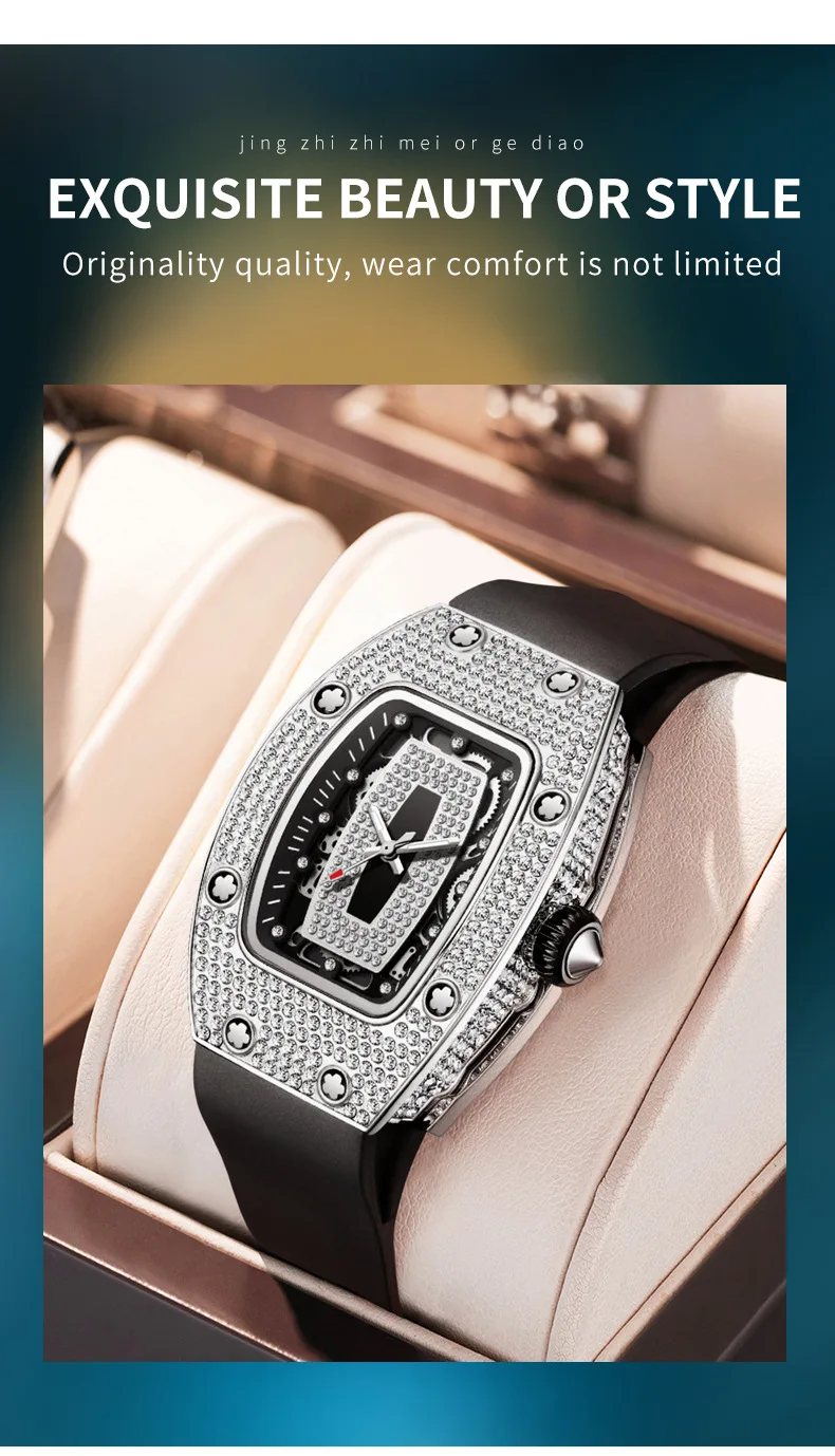 New Fashion Luxury Tonneau Watches For Woman Crystal Silicone Jelly Quartz Watch Students Gifts Reloj Mujer Ladies Wristwatches