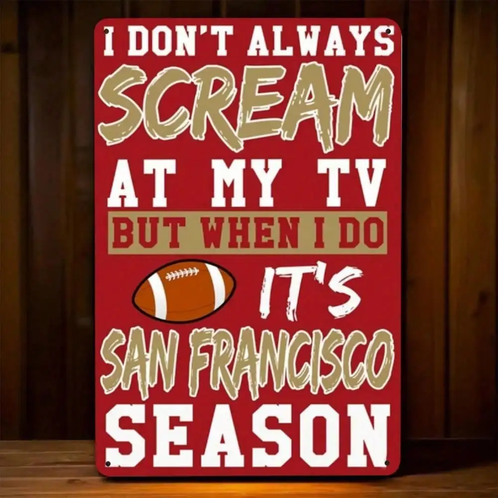 San Francisco 49ers Metal Wall Sign, NFL Licensed Man Cave Decor, Vintage Football Gift for Fans